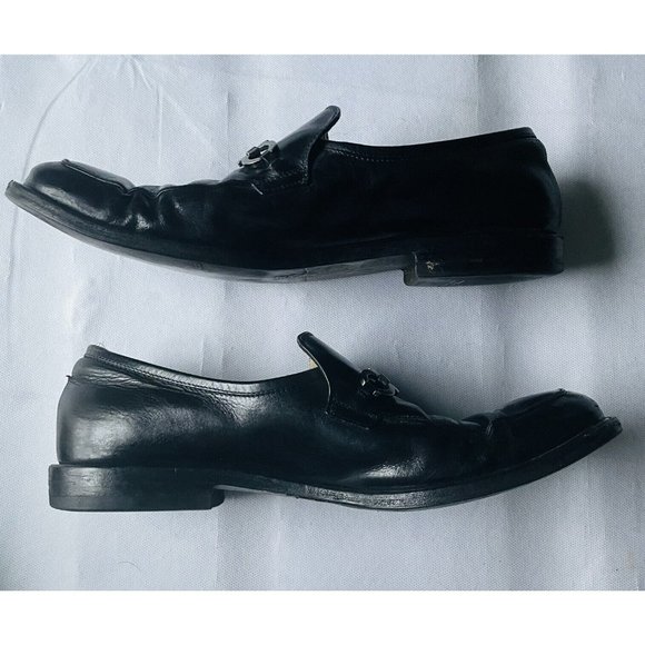 Salvatore Ferragamo Gancini Bit Leather Loafers Black Size 9 Men 1871 main image 9